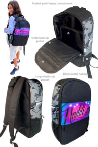 Circle Fade Script Style Backpack and Cap Combo (17)