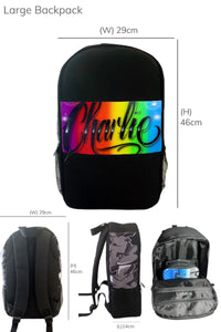 Rainbow Script Style Backpack and Cap Combo (7)