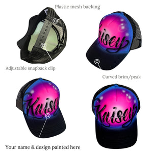 Circle Fade Script Style Backpack and Cap Combo (17)