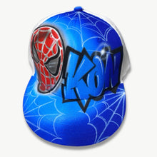 Load image into Gallery viewer, Blue Spider Web Snapback Cap