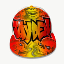 Load image into Gallery viewer, Front Skull Snapback Cap with Personalised Name Painted (3A)