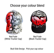 Load image into Gallery viewer, Skull Side Design Trucker Cap