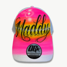 Load image into Gallery viewer, Fluro Love Script Custom Name Baseball Cap