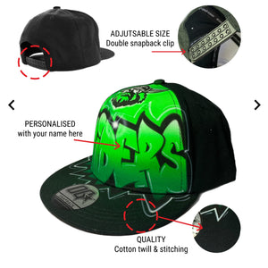 Raiders Graffiti Name Snapback Cap