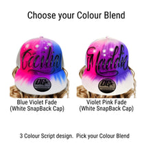 Load image into Gallery viewer, 3 Colour Script Snapback Cap