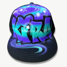 Load image into Gallery viewer, Graffiti Black Front Swirl Snapback Cap