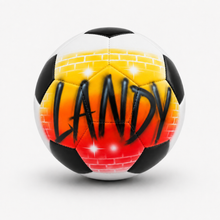 Load image into Gallery viewer, Brick Wall Style Graffiti Personalised Soccer Ball