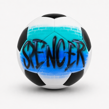Load image into Gallery viewer, Brick Wall Style Graffiti Personalised Soccer Ball