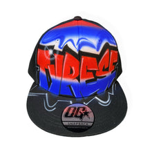 Load image into Gallery viewer, Blue Red Graffiti Fade Snapback Cap