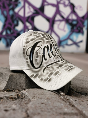 Script Brick Wall Custom Name Baseball Cap