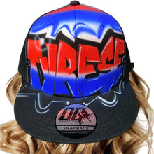 Load image into Gallery viewer, Blue Red Graffiti Fade Snapback Cap