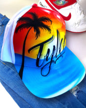 Load image into Gallery viewer, Custom Double City trucker cap in black or white. Personalise with your name and choose your colours. Adult &amp; kid sizes available. Australian designed graffiti hats. Fast Shipping