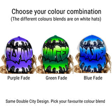 Load image into Gallery viewer, Double City Black Trucker Cap with Graffiti Name