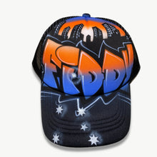 Load image into Gallery viewer, Double City Southern Cross Trucker Cap with Personalised Graffiti Name