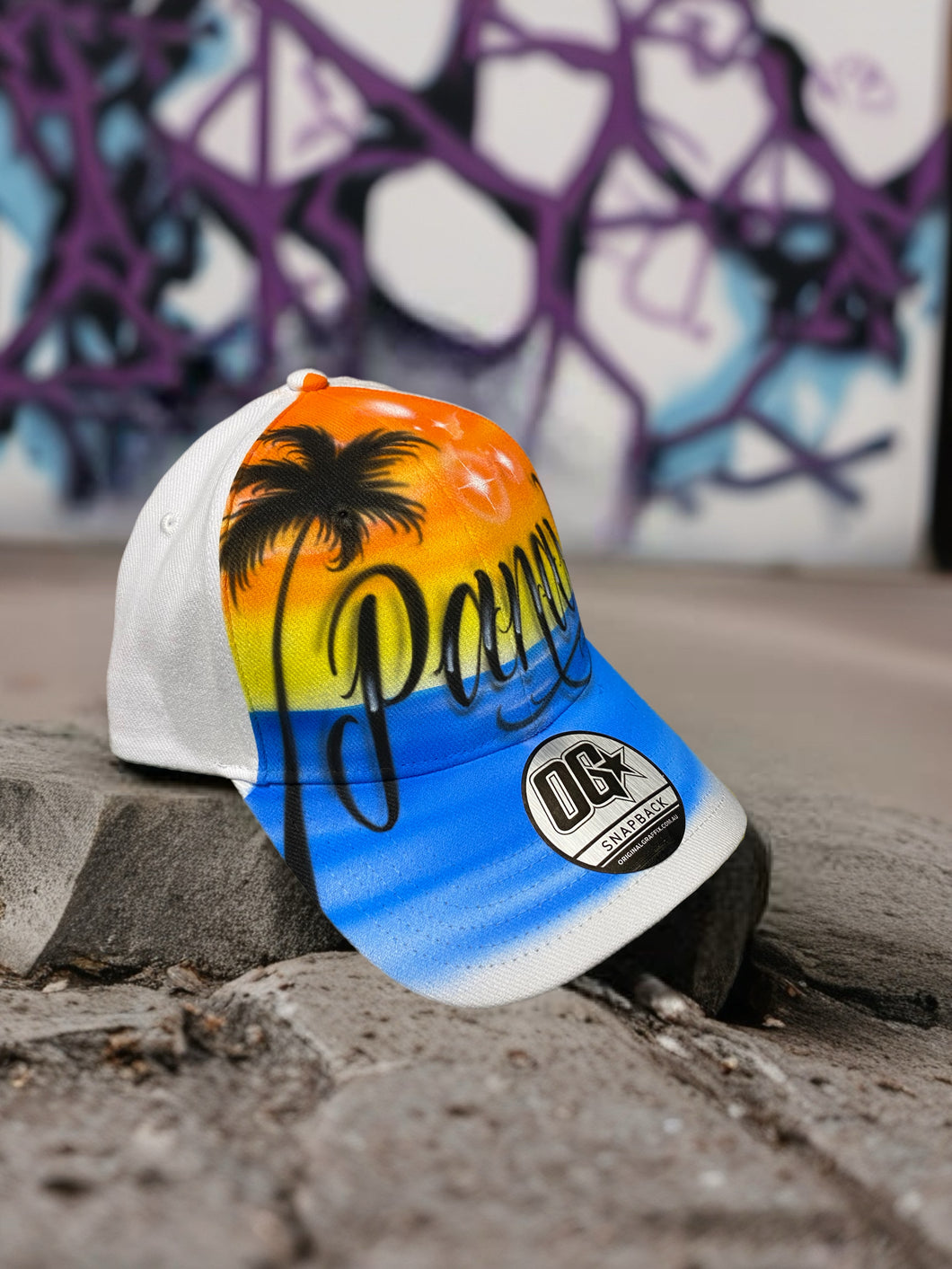 Sunset Calligraphy Custom Name Baseball Cap