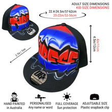 Load image into Gallery viewer, Blue Red Graffiti Fade Snapback Cap