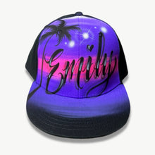 Load image into Gallery viewer, Love Script Palm Tree Snapback Cap