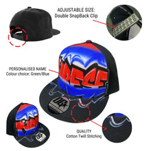 Load image into Gallery viewer, Blue Red Graffiti Fade Snapback Cap