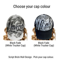 Load image into Gallery viewer, Script Brick Wall Trucker Cap