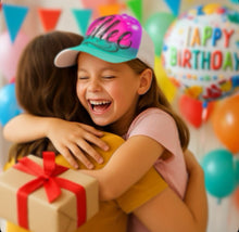 Load image into Gallery viewer, Paradise Script Sunset Custom Name Baseball Cap