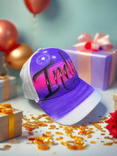 Load image into Gallery viewer, Pink Love Script Custom Name Baseball Cap