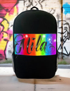 Rainbow Script Style Backpack (7)