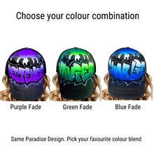 Load image into Gallery viewer, Double City Trucker Cap with Personalised Graffiti Name