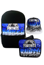 Load image into Gallery viewer, Beickwall Graffiti Fortnit Personalised Bundle 1x TruckerCap, 1x Backpack, 1x Lunchbox