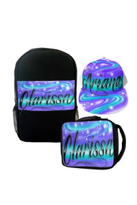 Swirl Script Style - Custom Combo (1) 1x TruckerCap, 1x Backpack, 1x Lunchbox