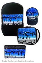 Load image into Gallery viewer, Brick Wall Cut- Custom Combo (12) 1x Hat, 1x Backpack, 1x Lunchbox, 1x Pencil Case