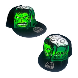 Green Smash Script Style Snapback Cap