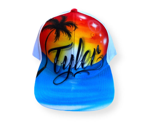 Paradise Sunset Script Snapback