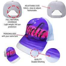 Load image into Gallery viewer, Pink Love Script Custom Name Baseball Cap
