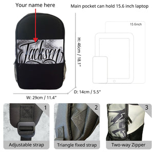 Brickwall Script Style Backpack and Cap Combo (18)