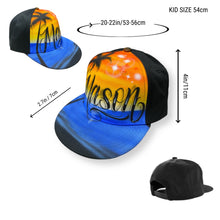 Load image into Gallery viewer, Paradise Sunset Black Snapback Cap Calligraphy Name Hat