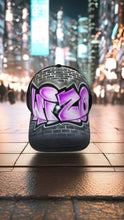 Load image into Gallery viewer, Personalised Black Trucker Cap with Graffiti Name And adjustable clip