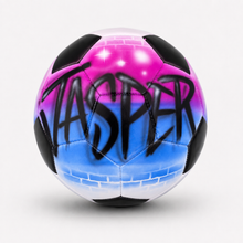 Load image into Gallery viewer, Brick Wall Style Graffiti Personalised Soccer Ball
