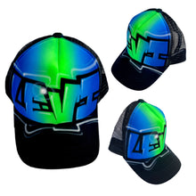 Load image into Gallery viewer, Custom Graffiti Name Black Trucker Cap