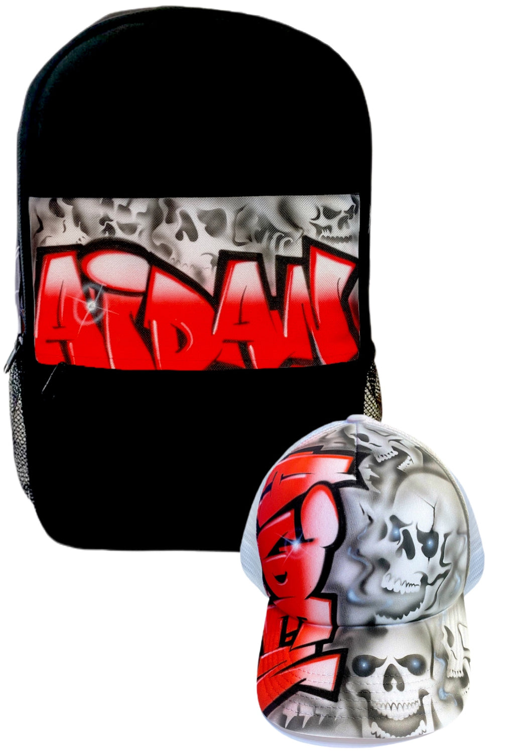 Skull Style Backpack and Cap Combo (3)