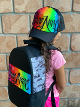 Load image into Gallery viewer, Rainbow Script Style - Custom Combo (7) 1x TruckerCap, 1x Backpack, 1x Lunchbox