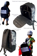 Load image into Gallery viewer, Brick Wall Script Style Custom School Combo (18) 1x TruckerCap, 1x Backpack, 1x Lunchbox